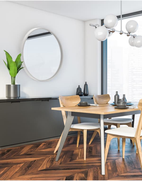 Rund spegel 80 cm, MDF-ram, vit