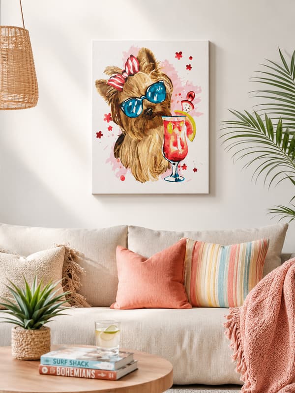 MALING EFTER TAL MED RAMME Billeder til maleri - Sød Hund 40x50 cm