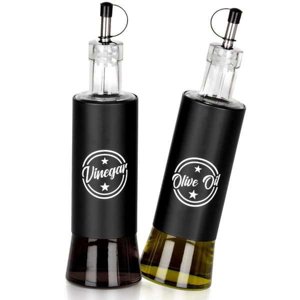 Glasflaskor för olja och vinäger svarta 300 ml 2 st
