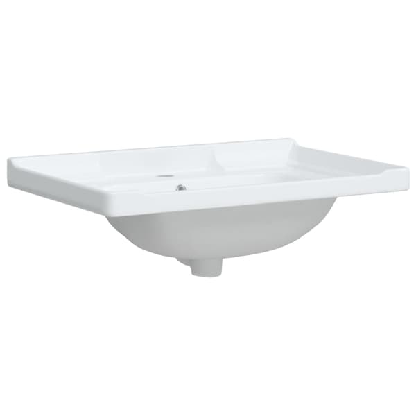 vidaXL håndvask, hvid, 71x48x23 cm, rektangulær, keramik