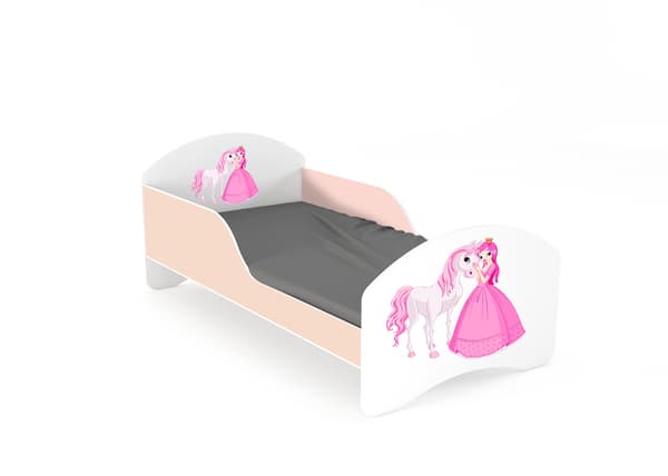 LEO2 barnsäng 160x70 vit och rosa