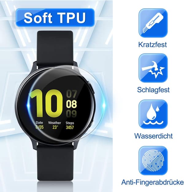 4x SAMSUNG GALAXY WATCH ACTIVE 2 44 mm 1,4" NÄYTÖNSUOJA