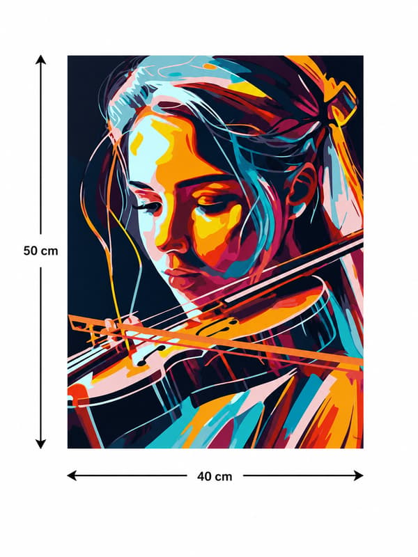 Målning med siffror med ram Violinist 40x50 cm
