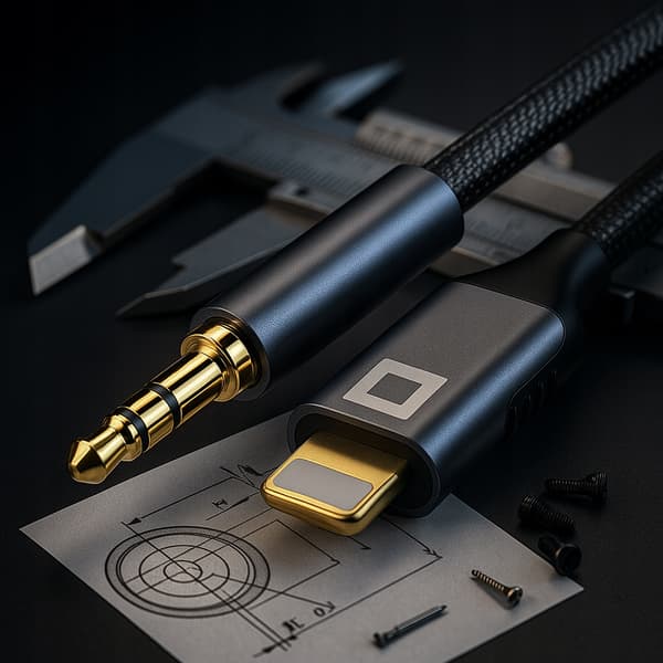 CO2 AUX-KABEL FÖR IPHONE X 14 13 LIGHTNING MINI JACK-ADAPTER 1M