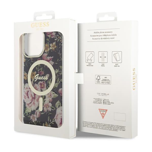 Guess Flower MagSafe - iPhone 14 Pro Max cover (sort)