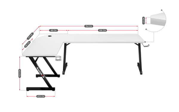 Gamingbord Huzaro Hero 7.0 Vit