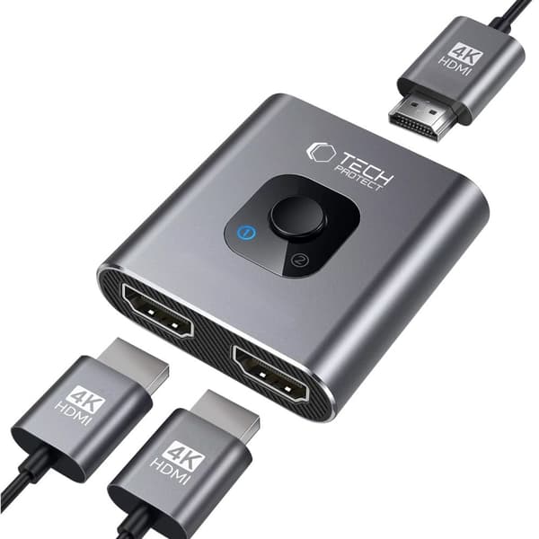 TECH-PROTECT HB07 HUB-SOVITIN 2IN1 HDMI 4K 60HZ TÄYSHARMAA
