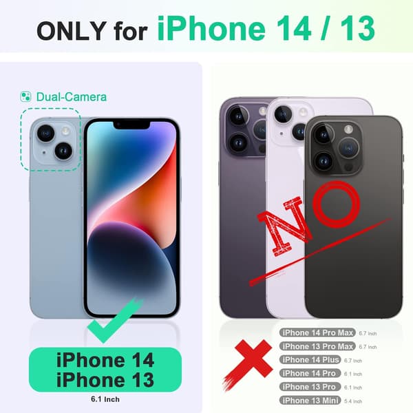 SILIKONE ETUI TIL APPLE IPHONE 13/14 6.10" RØGET GRÅ BAGSIDER + GLAS