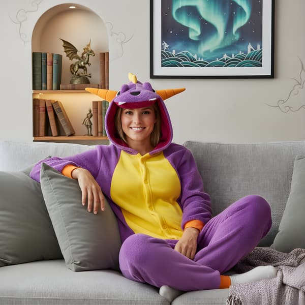 Kigurumi-pyjamas Spyro-kostume M: 155-165 cm