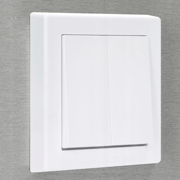 Dobbelt lysekroneafbryder 7x7cm Indbygget afbryder Hvid