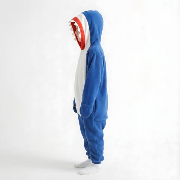 Kigurumi-pyjamas marinblå haj barn 115-125 cm