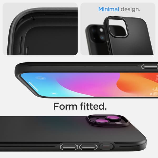 Spigen Thin Fit - Skal till iPhone 15 Plus (Svart)