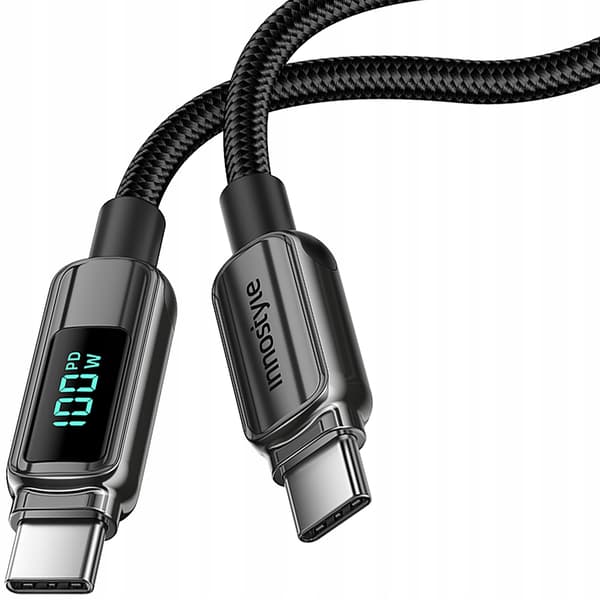 INNOSTYLE USB-C-KAAPELI NÄYTÖLLÄ PIKALATAUS USB TYPE C 100W 1M