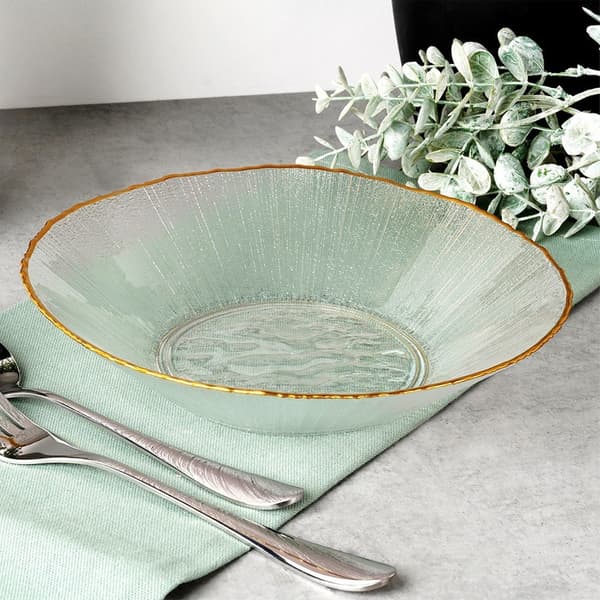 Guldfärgad glas salladsskål 20,5 cm, 500 ml