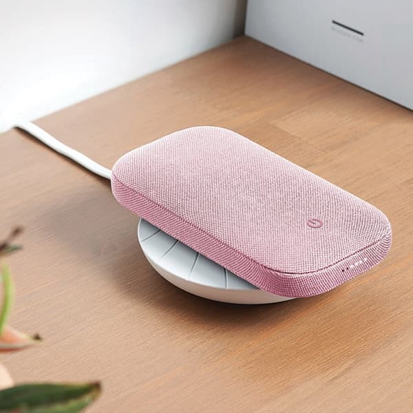 Lexon Powersound Inductive Powerbank 5000 mAh Bluetooth-kaiuttimella, vaaleanpunainen LA128P