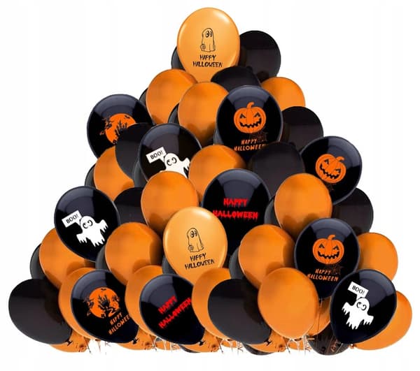 Halloween ballonsæt orange sort 62 stk.