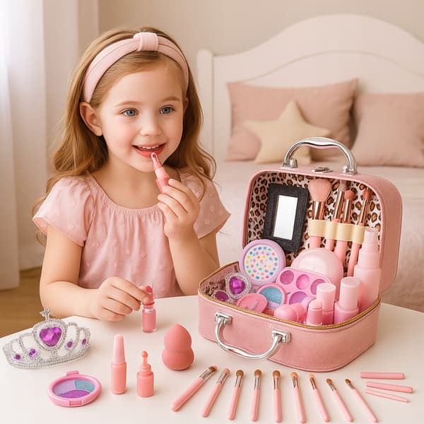 Sæt til negle makeup kosmetikpose etui kosmetik makeup til børn