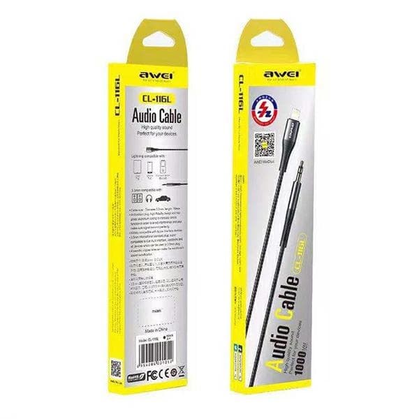 AWEI-sovitin CL-116L Lightning/Jack 3,5 tuuman liitäntä/tummanharmaa