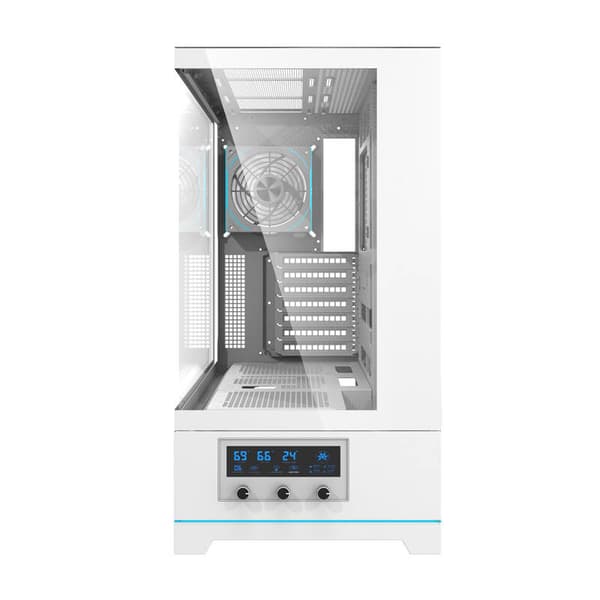 Darkflash DY451 PRO computerkabinet (hvid) + 1 blæser