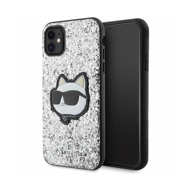 Karl Lagerfeld NFT Glitter Choupette Patch - iPhone 11 cover (sølv)