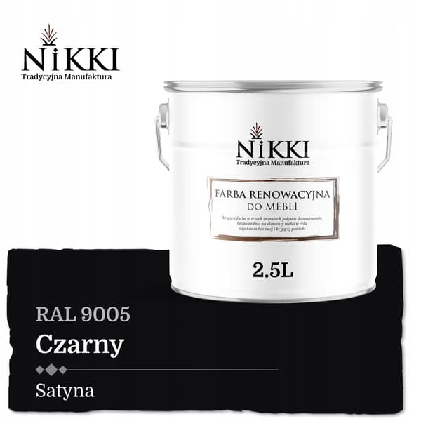 Maling til køkkenskabsfronter sort RAL9005 satin 2,5L