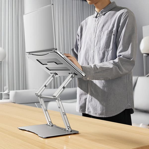 Wozinsky WRS-CPY75DSS Aluminiumsstativ til Laptop og Tablet + Gratis Smartphone-stativ - Sølv