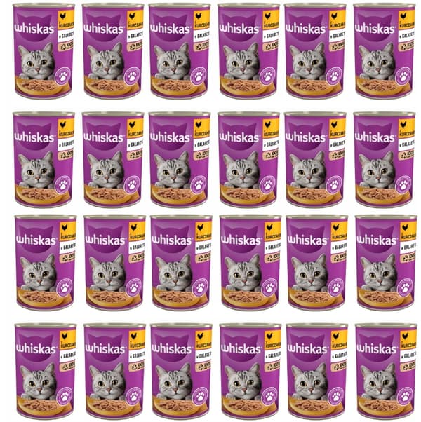 Våtfoder för katter Whiskas Kyckling i gelé 24x400 g