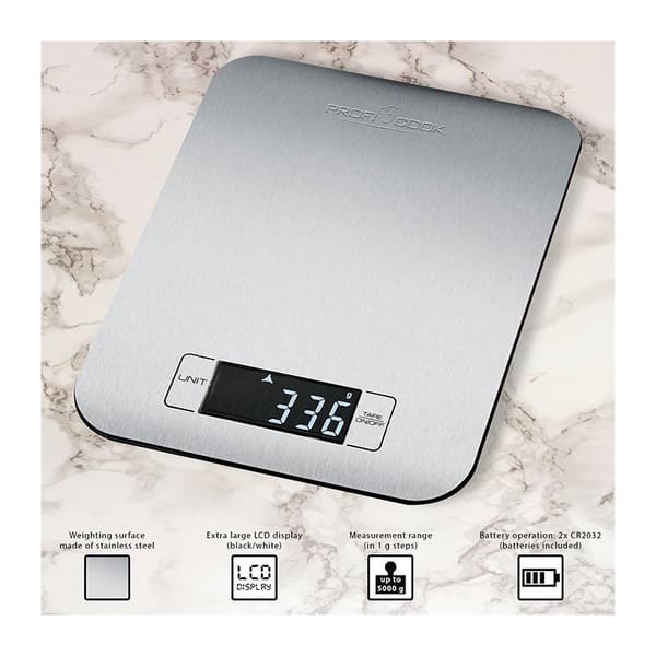 Elektroninen keittiövaaka 5 kg, PC-KW 1061