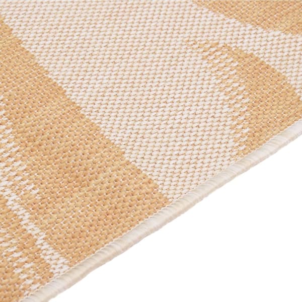 vidaXL fladvævet udendørstæppe 140x200 cm bladmønster