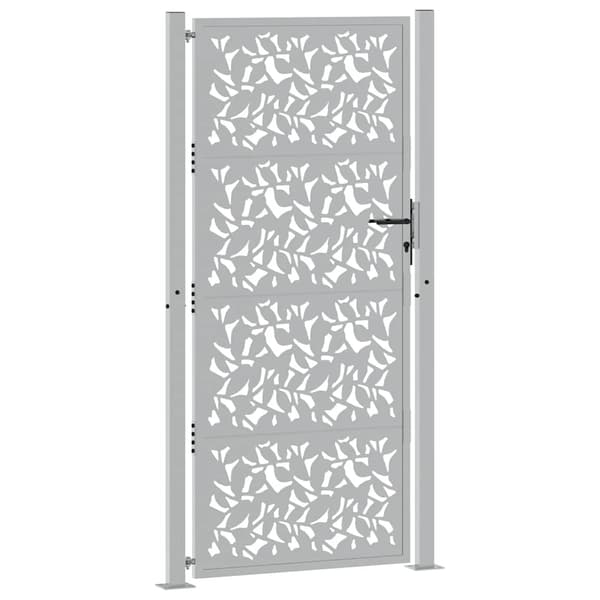 vidaXL havelåge 105x205 cm rustfrit stål med bladmønster