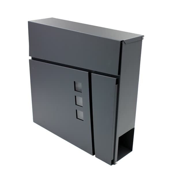 Stor postkasse med avisholder Verotech 3320F/1_SORT