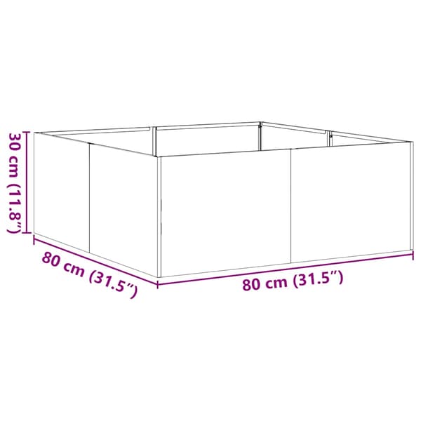 vidaXL urtepotte 80x80x30 cm rustfrit stål