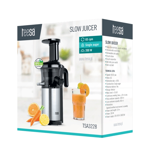 Teesa langsomt roterende saftpresser 200W