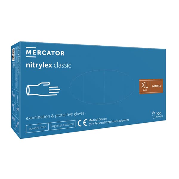 Nitrilhandsker XL blå Mercator Nitrylex Classic 100 stk.