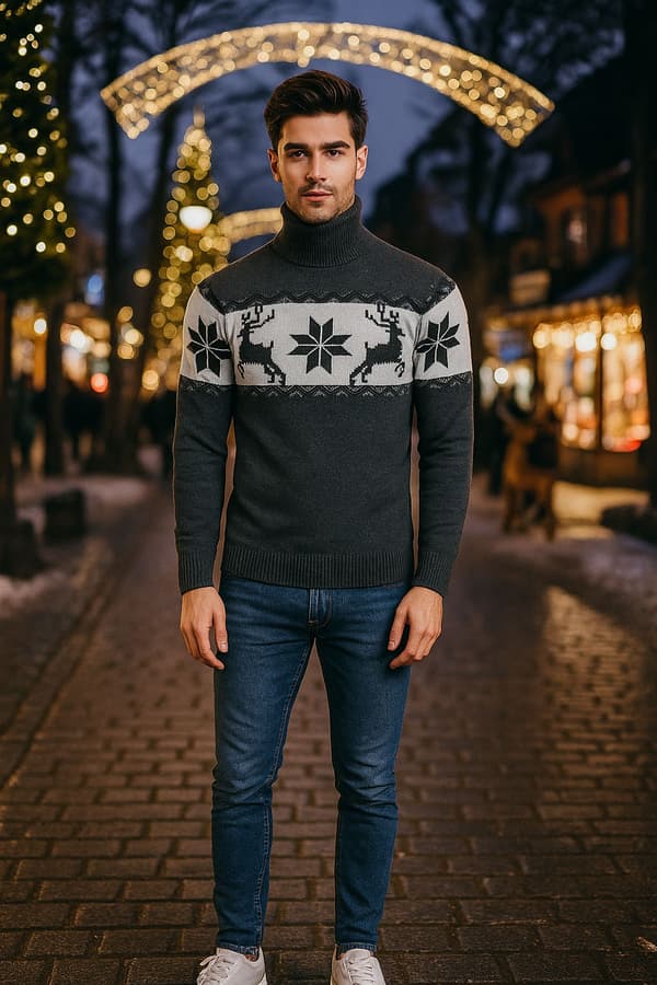 Herrblå V-ringad tröja Recea XXXL