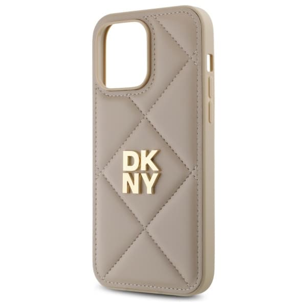 DKNY DKHCP14LPQDSLE iPhone 14 Pro 6.1 Beige Quiltet Stack Logo