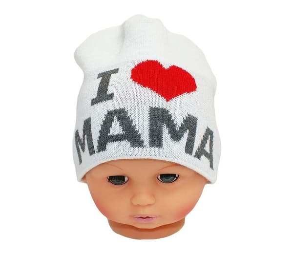 Babymössa, med texten mama 6 - 18 månader