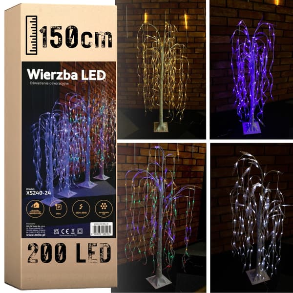 Willow 200 LED juletræslys 150 cm blå i mange farver