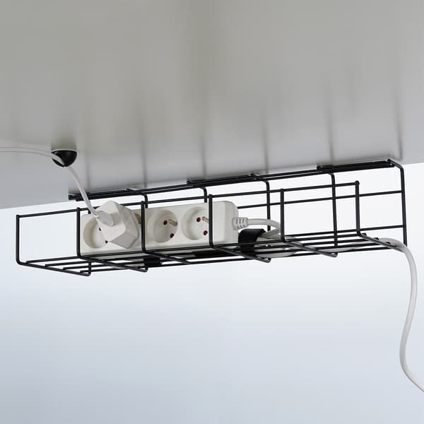 Kabelorganizer under skrivbord metall svart