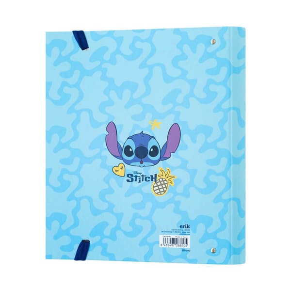 Disney Stitch - A4-mappe fra Tropical-kollektionen (4 ringe, elastik)