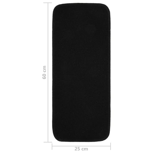 vidaXL skridsikre trappemåtter, 15 stk., 60x25 cm, sort