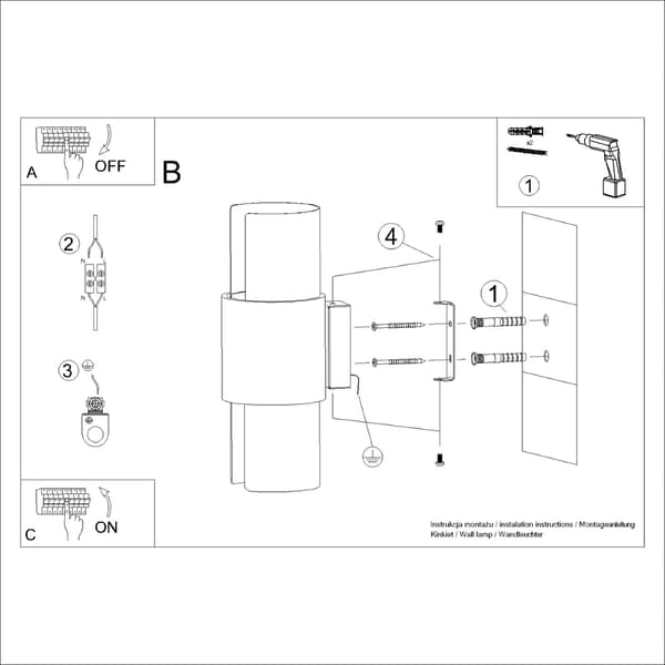 FLASH 2 VÄGGLAMPA E27 VIT SOLLUX SL.1674