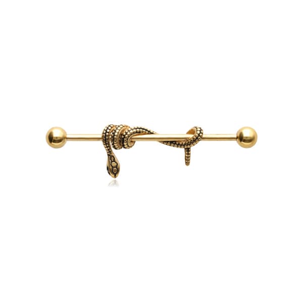 Industrial ørering - guld slange - IND-016 1.6/38