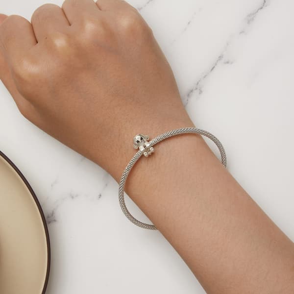 Malteserhund Silver Charm Pärlor för Armband
