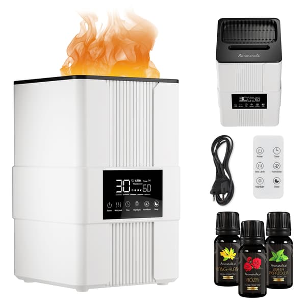 Ultraljudsdiffusor 3,5l med hygrostat, timer och eldeffekt
