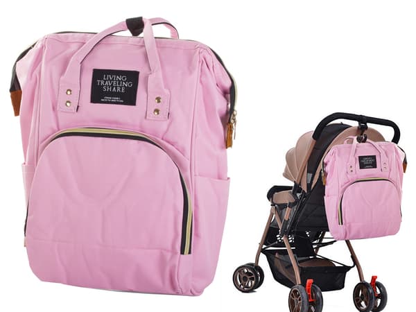 GAB_A ryggsäck för barnvagn rosa 36x16x27 cm