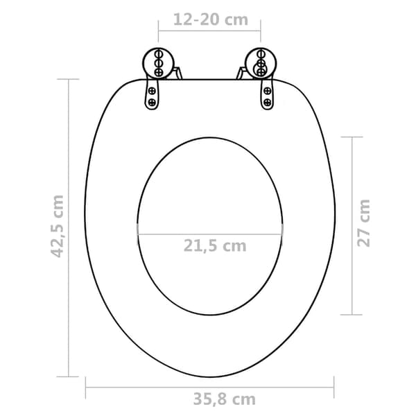 vidaXL toiletsæde, enkelt design, MDF, sort