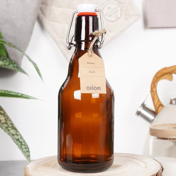 Glasflaske med klemme 340 ml