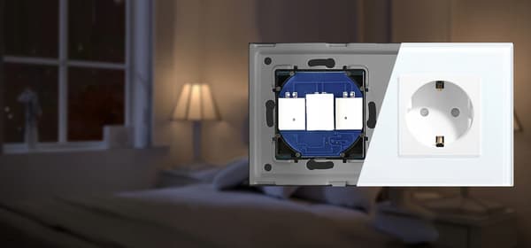 TUYA Smart ZigBee stikkontakt + RTX glasramme hvid