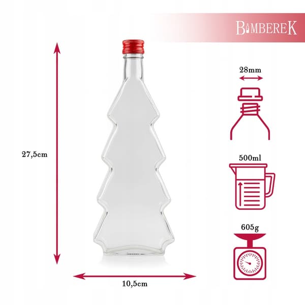 24x Julgransglasflaskor 500ml som present, Likör, Tinktur, Vin för högtiderna